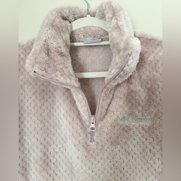 Columbia Beech Forest Light Pink Soft Fleece Quarter Zip Pullover - Picture 5 of 8